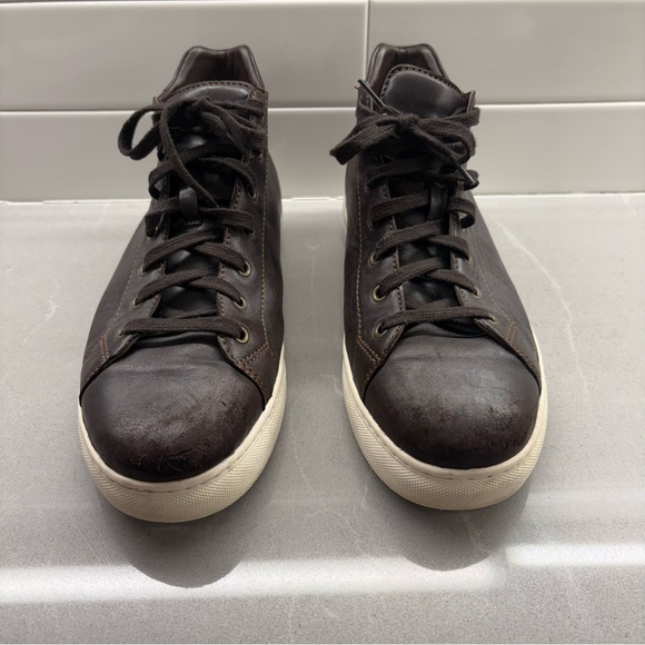 TRASK Ashland Dark Brown Leather High-Top Sneaker Men’s 10 - Picture 4 of 6